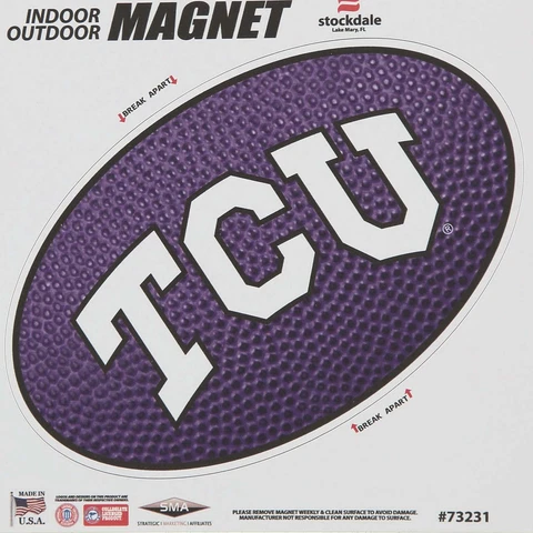 TCU Horned Frogs Teamball 6" x 6" Oval Full Color Magnet Cover