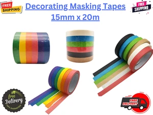 Masking Tape for Painting Decorators DIY Tape Painters 15mmX20m Multicolor Tape - Picture 1 of 4