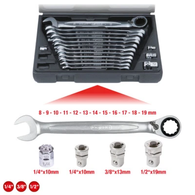 KS TOOLS Ratschenschlüssel Knarren Ringmaulschlüssel Satz Schraubenschlüssel