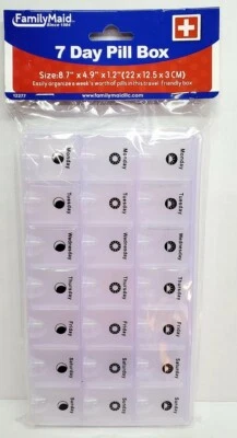 7 DAY PILL BOX 3 Row Compartment Daily Week Medication Travel Organize #12277 - Image 1 of 3