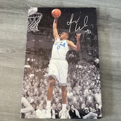 Lienzo firmado Russel Westbrook UCLA 20x13 cubierta superior plata Sig Thunder Nuggets Foto 1 de 4