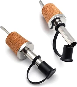 Tappo versatore dosatore in acciaio sughero professionale olio aceto cocktail - Foto 1 di 7