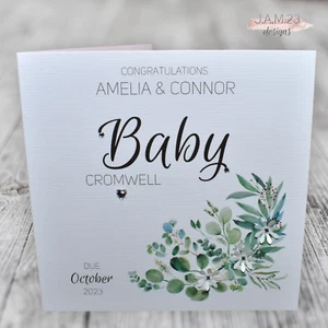 Personalised New Parents Pregnancy Congratulations Card New Baby Parents To Be - Picture 1 of 9