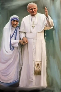 St. Mother Teresa of Calcutta and St. Pope John Paul II Poster - Picture 1 of 1