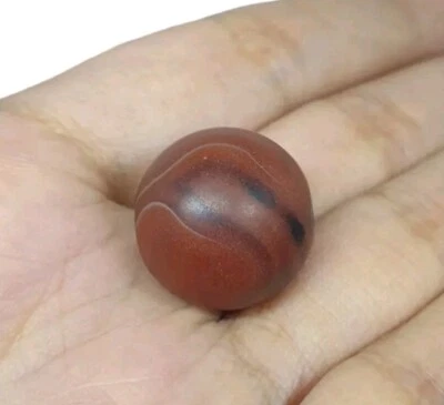 Antiguo amuleto colgante de cuentas redondas de piedras preciosas de ágata natural Hakik Aqiq 17 mm Foto 1 de 4