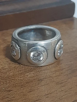 Anello Uomo Zirconi   Fede Argento 925  Ring Sterling  man   $ - Immagine 1 di 3