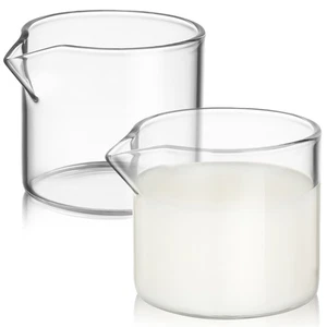 2 piezas lata de leche taza de café pequeña crema de vidrio mini jarras contenedor de viaje - Imagen 1 de 11