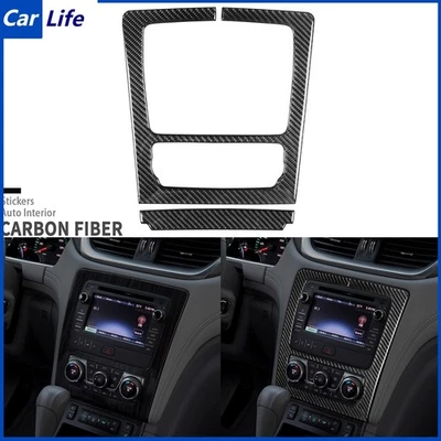 Real Carbon Fiber Center Console AC CD Panel Cover For Chevrolet Traverse 13-17 - Image 1 of 4