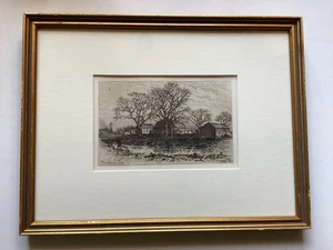 The Wayside Inn, Sudbury, Massachusetts 1880 Etching Nicely Framed - Picture 1 of 13