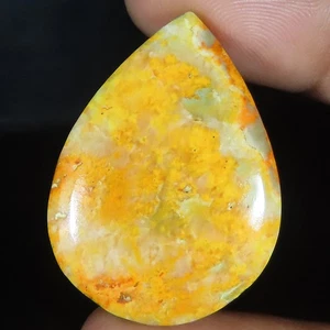 38,65 Cts Pietra Preziosa Cabochon 100% Naturale Bumble Bee Diaspro Pera 24x32x5 mm LP279 - Foto 1 di 6