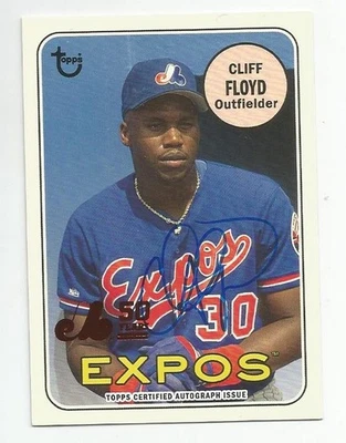 Topps Archives Cliff Floyd 2019 automático #09/10 exposiciones Montreal Foto 1 de 2