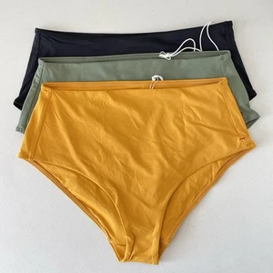 Everlane Renew Talla S Parte Inferior de Bikini Hipster Madera Camuflaje Conjunto Verde Amarillo - Imagen 1 de 10