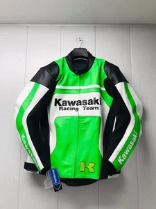 Kawasaki Racing Jacket Motorbike Motorcycle Riding Leather Jacket Biker Jacket - Picture 1 of 4