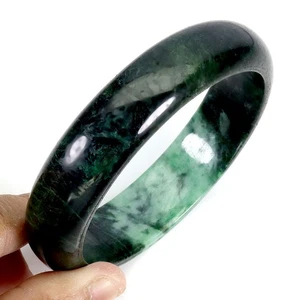 Bangle Jadeite Jade Myanmar 326.75ct 16x9mm Natural Handicraft Gemstone 7.8in - Picture 1 of 13