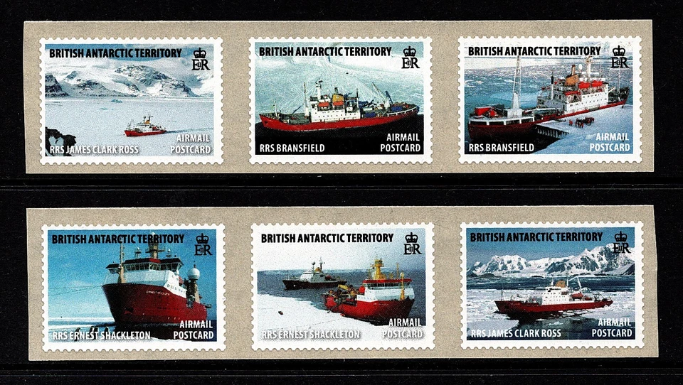 TERRITORIO ANTÁRTICO BRITÁNICO 2011 BARCOS DE INVESTIGACIÓN JUEGO DE 6 AUTOADHESIVOS MNH Foto 1 de 1