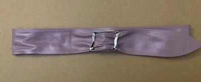 Vintage 1980’s Purple Leather Belt with Silver Tone Buckle - Image 1 of 4
