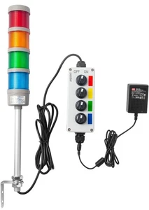 Luci LED Andon Torre Rosso/Giallo/Verde/Blu Super Luminose 4 Pile con Cicalino di - Foto 1 di 9