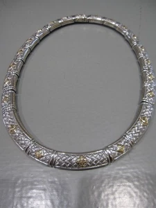 John Medeiros signierte JM zweifarbige Silber & Gold Halskette handgefertigt in den USA - Bild 1 von 7