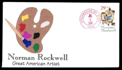 Mayfairstamps US FDC 1994 Norman Rockwell Great American Artist First Day Cover - Image 1 of 2