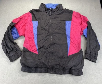 Vintage 90’s Y2K Pro Spirit Wind Breaker Men’s Jacket Large Color Block Black - Image 1 of 4