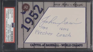 2019 Capitol of Baseball 1952 Historic Autographs Johnny Sain #12/24 PSA/DNA - Picture 1 of 2