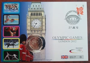 Germany FDC London 2012 olympics 50 pence nickel - Picture 1 of 4