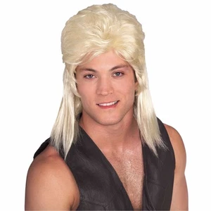 1980s Mullet Redneck Bogan Rock Star Blonde Men Costume Wig - Picture 1 of 1
