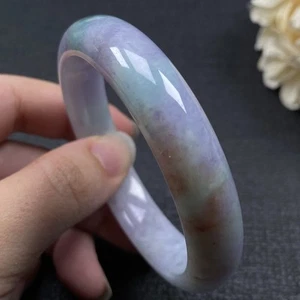 Certified A jadeite jade stone Icy Lavender Bangle diameter 54.6mm bangle - Picture 1 of 8