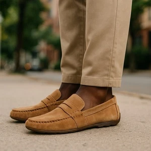 Polo Ralph Lauren Men’s Size 9 Suede Leather Penny Loafer MSRP $99 Needs Insoles - Picture 1 of 19