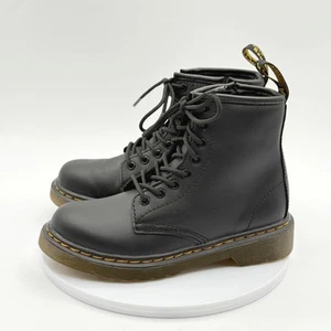 New DR MARTEN Kids Size 13 Black Smooth Leather Laced Tall Side Zip Boots - Picture 1 of 7