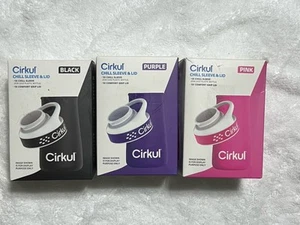 3 Cirkul Chill Sleeve & Comfort-Grip Lid for 22oz Bottle Pink Black Purple - Picture 1 of 4