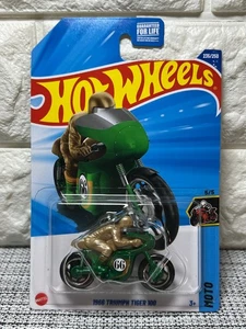 Hot Wheels TREASURE HUNT TH Moto 5/5 1966 Triumph Tiger 100 235/250 Green - Picture 1 of 5