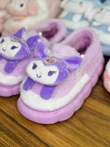 Girls Plush Slippers Sanrio Cinnamoroll My Melody Kuromi Winter Warm Shoes Gift - Picture 1 of 6