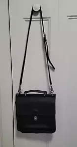 Vintage Coach Willis Schwarz Leder Umhängetasche Umhängetasche Handtasche 9927 Nickel - Bild 1 von 22