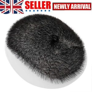 Short Mens Hairpiece Human Hair Replacement System PU Thin Skin Toupee Wigs #1B - Picture 1 of 16