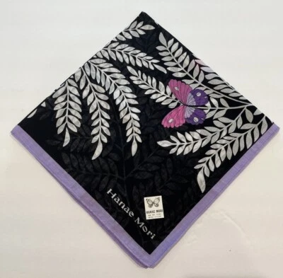 HANAE MORI носовой платок женщин бабочка цветочный узор 100% хлопок Япония - Изображение 1 из 4