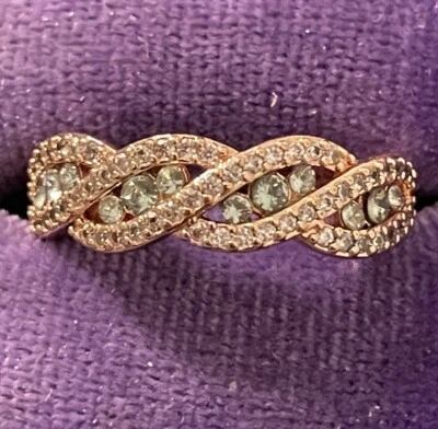 Ring Bomb Party RBP Rose Gold Aquamarine Band Sz8 NWOT - Image 1 of 3