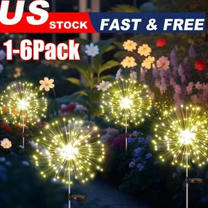 1-6×150 LED Solar Firework Lights Outdoor Waterproof Path Lawn Garden Decor Lamp - Picture 1 of 21