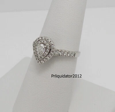 1/2CT Natural Pear Diamond Engagement Wedding Bridal Ring 14K White Gold Band - Image 1 of 4