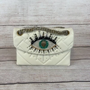 Kurt Geiger London Mini Kensington Eye Quilted Leather Crossbody Bag White - Bild 1 von 11