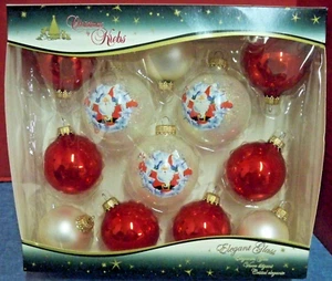 S/12 Navidad por Krebs Adornos Cristal Oro Coronas Caja Original 2" 2 1/2"D Caja Original - Imagen 1 de 4