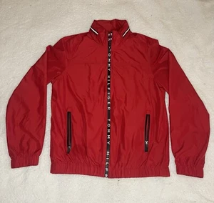 NWT Tommy Hilfiger Mens Red Full Zip Windbreaker Jacket Size XS/TP - Bild 1 von 6