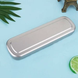 Rectangular Metal Iron Case Student Stationery Storage Box Pencil Case Practical - Picture 1 of 9