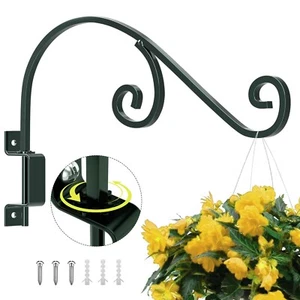 Swivel Plant Hangers Outdoor: 16 Inch Metal Hanging Plant Bracket Bird Feeder... - Picture 1 of 8