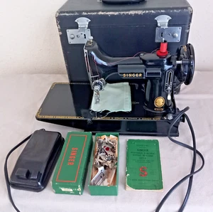 Portable Vintage Singer Sewing Machine 221K - Perfect Working Order (Serviced) - Picture 1 of 22
