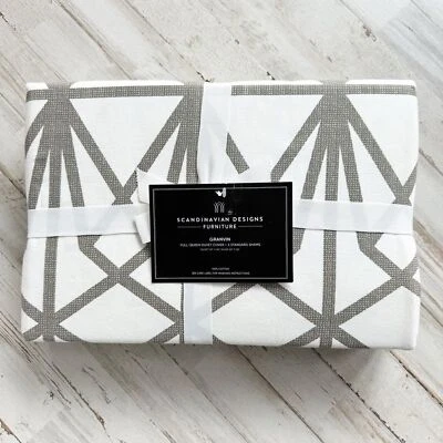 NWT Scandinavian Designs Granvin Full Queen Cotton Duvet Set Gray Geometric - Image 1 of 4