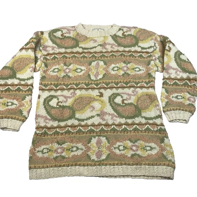 Suéter Express Tricot Vintage Para Mujer Talla XS Cachemira Floral Grueso Tejido a Mano Foto 1 de 4