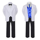 7 pièces costume formel noir et blanc smoking ensemble cravate et gilet satin bébé tout-petit Sm-7