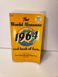 1964 The World Almanac and Book of Facts Figures Info History Memories Nostalgia - Picture 1 of 24