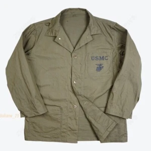 De colección Segunda Guerra Mundial Segunda Guerra Mundial USMC MARINES HBT Camisa Suelta y Cómoda Chaqueta Réplica Nueva - Imagen 1 de 11